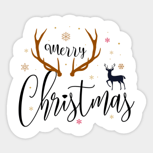 Reindeer Merry Christmas Sticker